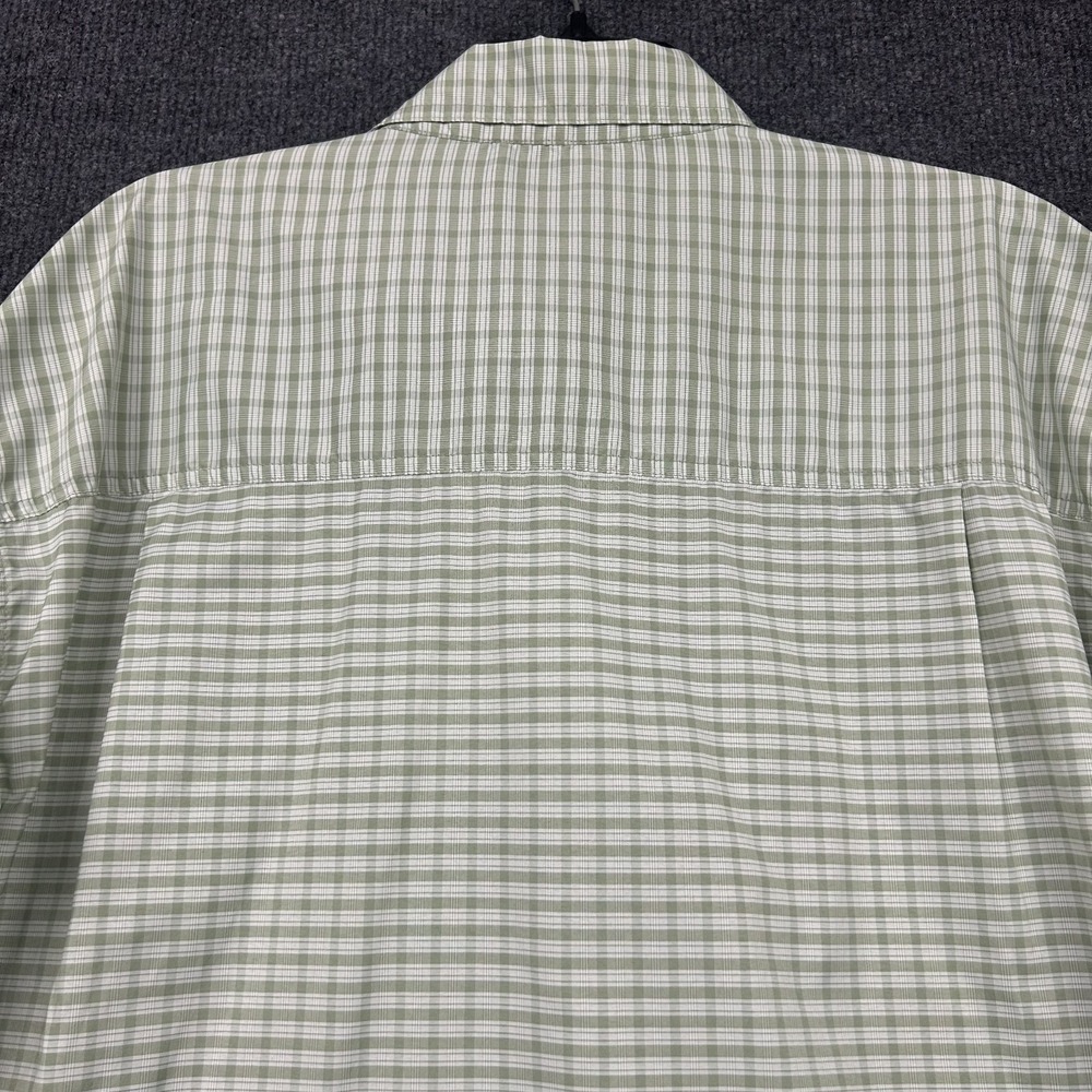 Ducks Unlimited Drake Waterfowl Shirt Large SS Button Down Green White Check - Picture 9 of 15